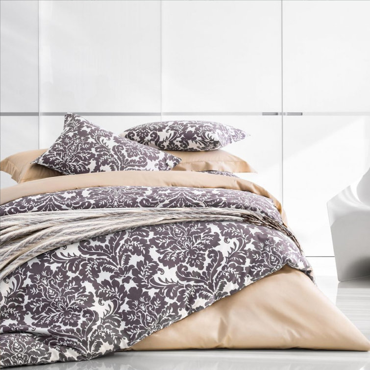 Togas Damask Ornate Glam Egyptian Cotton Cotton Damask Duvet Cover Set